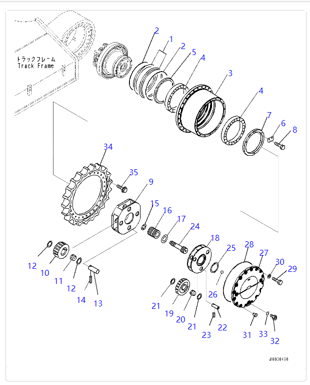 PC490-10 行走牙箱 PC490-10 Защитный кожух