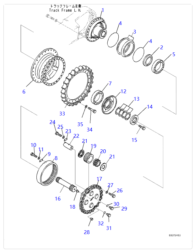 PC2000-8 行走总成带驱动齿(2) PC2000-8 Защитный фильтр(2)