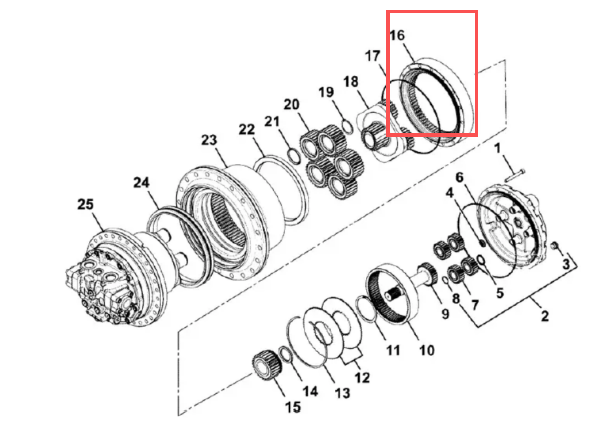 JCB220 旧款 行走二级齿圈 JCB220 с защитным кожухом行走二级齿圈